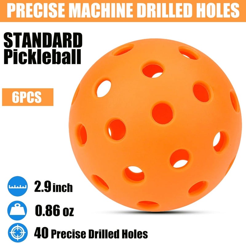 Magicorange كرات البيكلبول، 40 ثقب كرات البيكلبول الخارجية، مرونة عالية وكريات بيكلبول متينة لجميع أنماط مضارب البيكلبول - Image 2